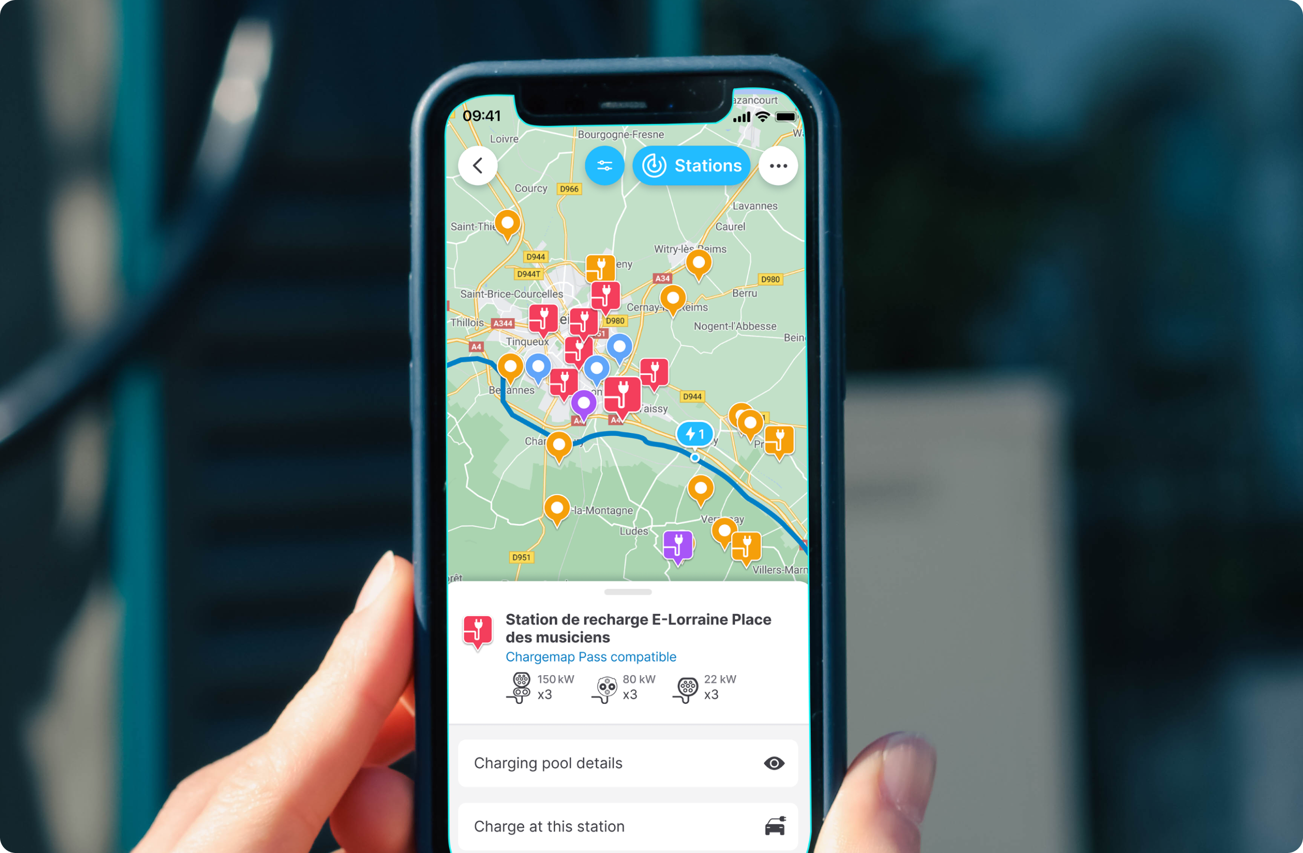 Charging stations listed on chargemap 